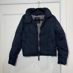 Abercrombie & Fitch Womens Warm Puffer Jacket Navy Blue Size S